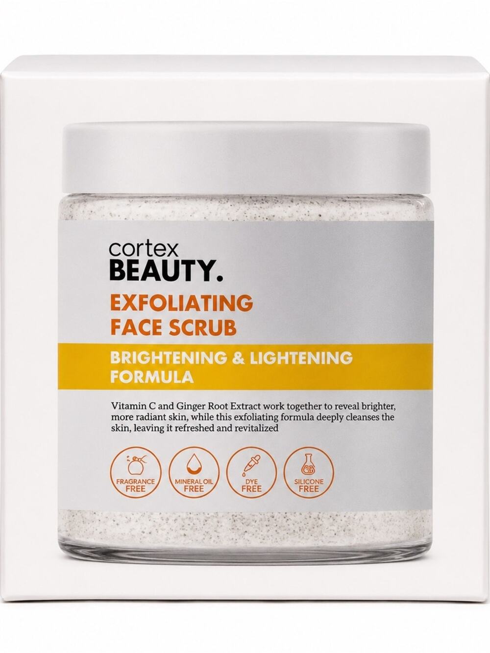 NIB Cortex Beauty Exfoliating Face Scrub Vitamin C Ginger Brightening 10 oz